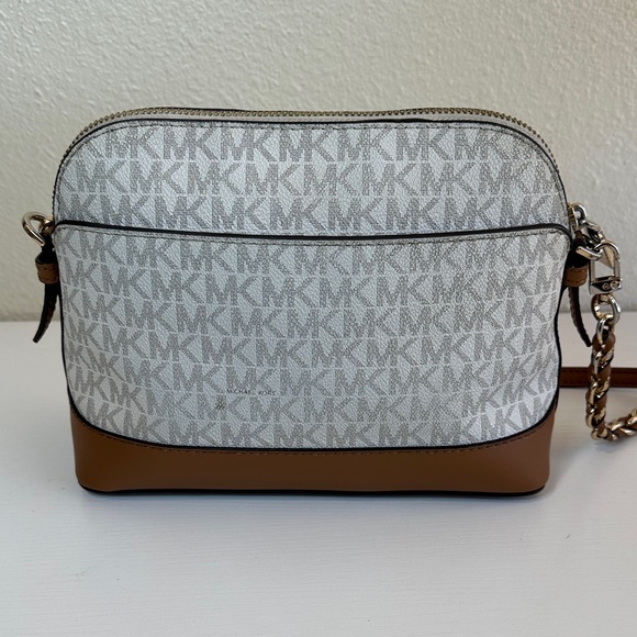 Michael Kors Cream and Brown Crossbody Bag - Picture 2 of 10